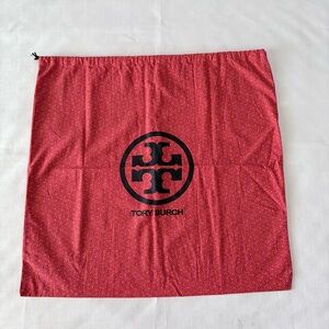 NWOT Tory Burch Large Drawstring Dust Bag Geometric Orange Pink Logo Print